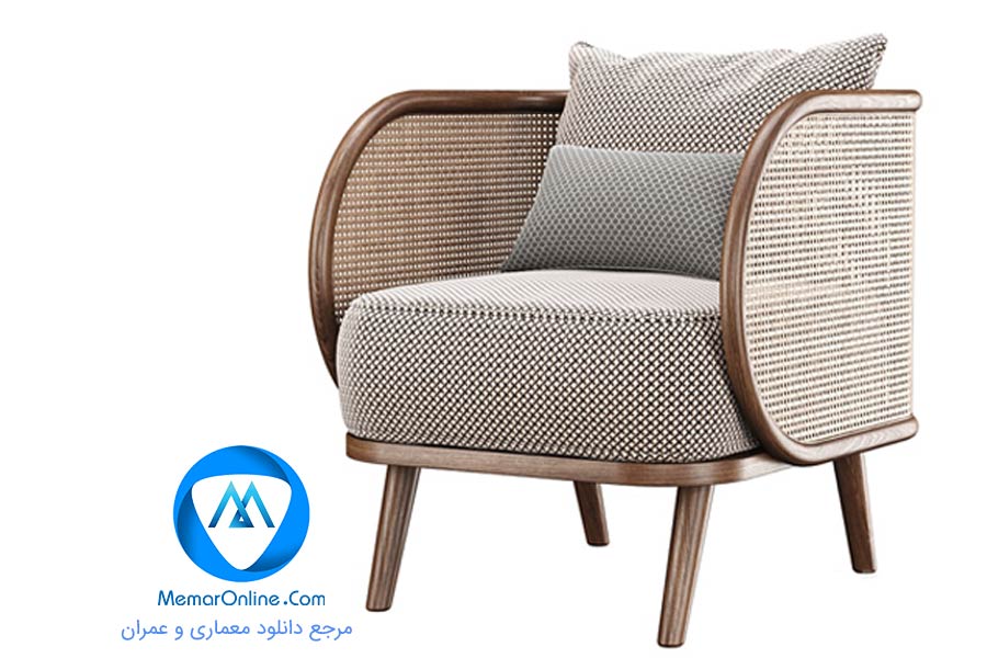 دانلود آبجکت مبل کلاسیک طرح حصیری برای تری دی مکس